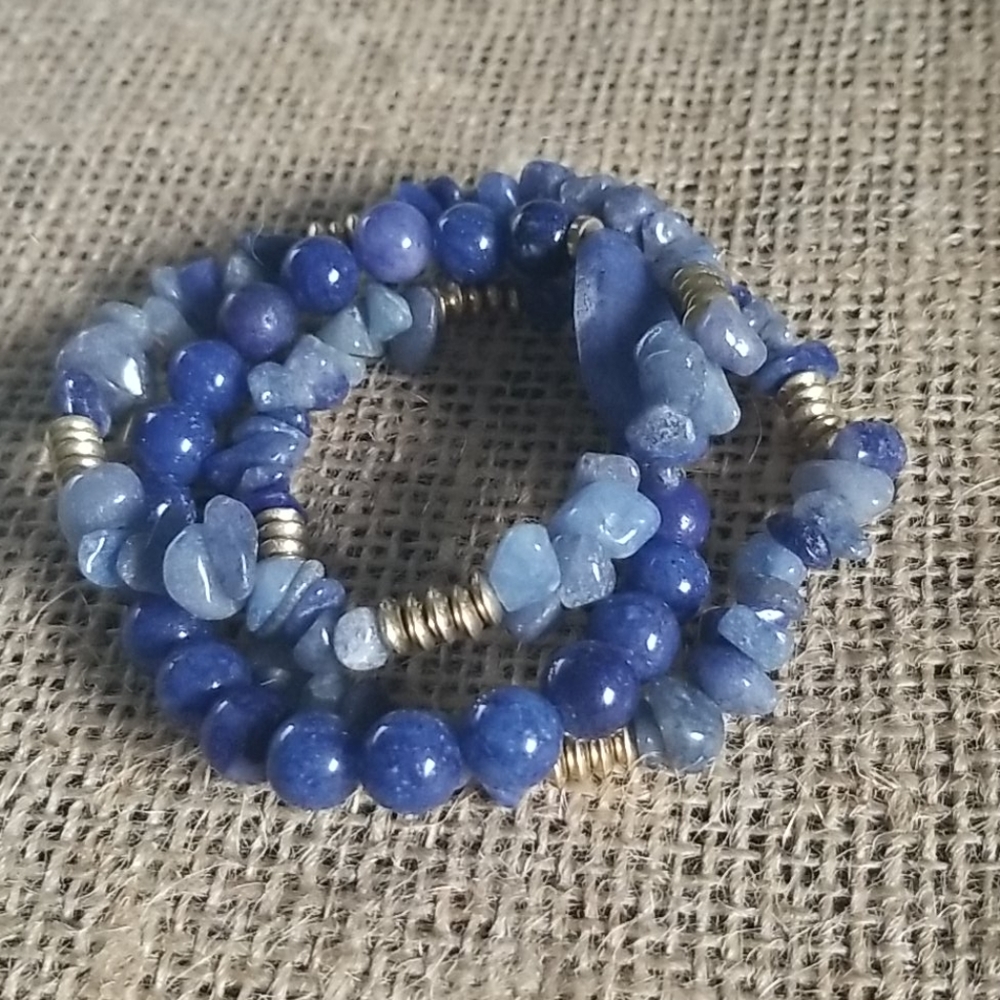 Three Vivi blue gold stretch branches